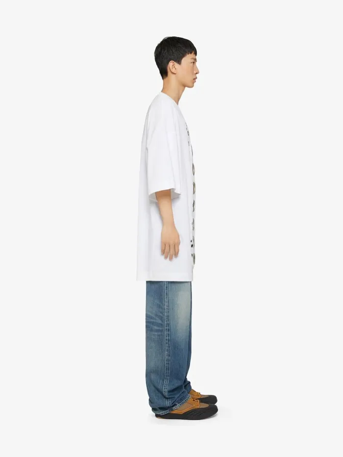 Givenchy Wide Fit Tshirt In Cotton With Eyelet Details White Men TShirts