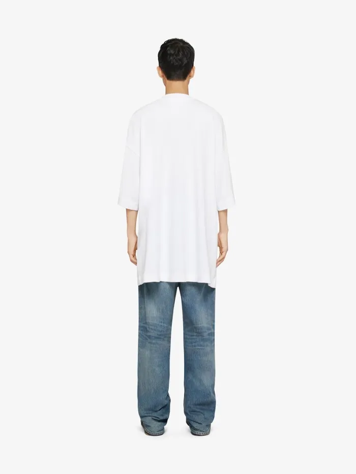 Givenchy Wide Fit Tshirt In Cotton With Eyelet Details White Men TShirts