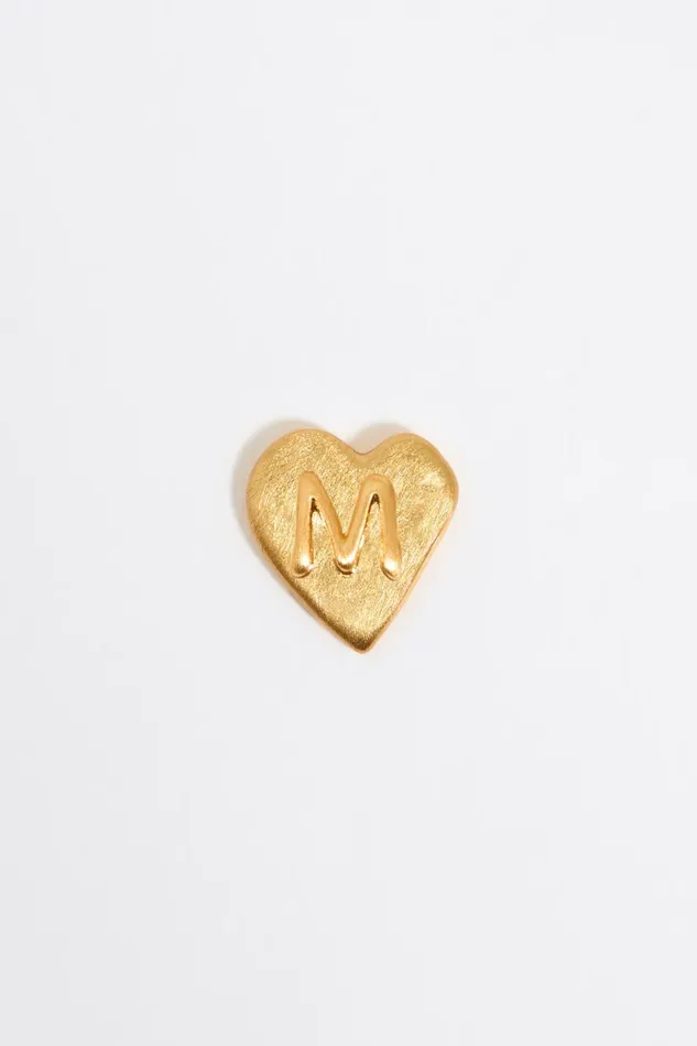 Gold Heart Letter M Earrings Gold Women Bimba Y Lola Alphabet Gold Heart Letter M Earrings Gold Women Bimba Y Lola Alphabet