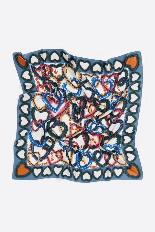 Gray Frame Hearts Scarf Grey Women Bimba Y Lola Scarves Gray Frame Hearts Scarf Grey Women Bimba Y Lola Scarves