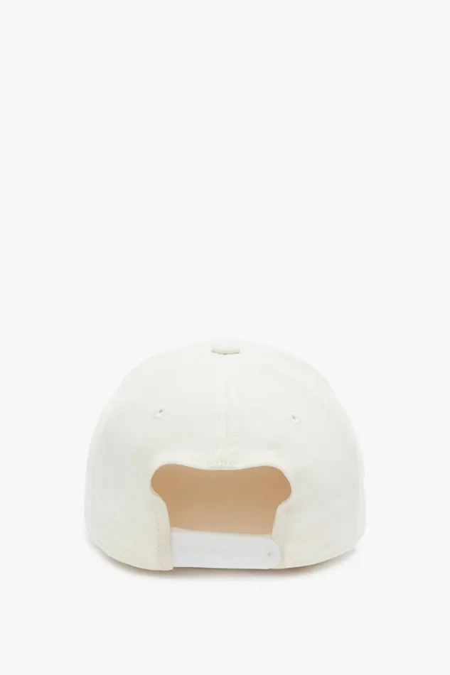 Hats and Scarves Women Victoria Beckham Logo Cap In Antique White Hats and Scarves Women Victoria Beckham Logo Cap In Antique White