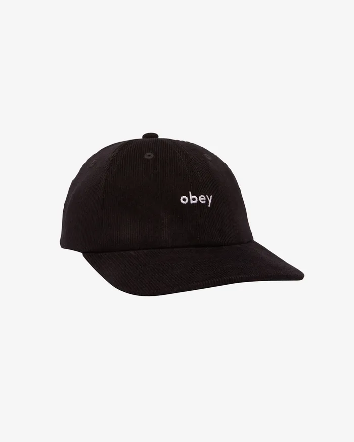 HEADWEAR OBEY Clothing Men LOWERCASE CORDUROY HAT Black