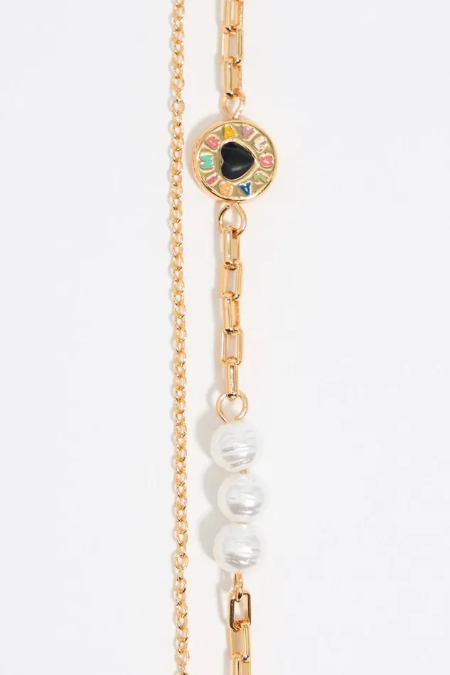Heart Logo Double Chain Bracelet Gold Women Bimba Y Lola Bracelets Heart Logo Double Chain Bracelet Gold Women Bimba Y Lola Bracelets