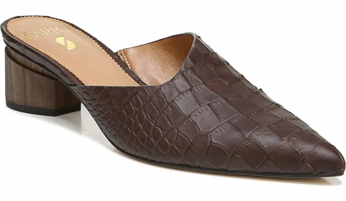 Heels Women Franco Sarto Sarto Visa 2 Mule Brown Leather