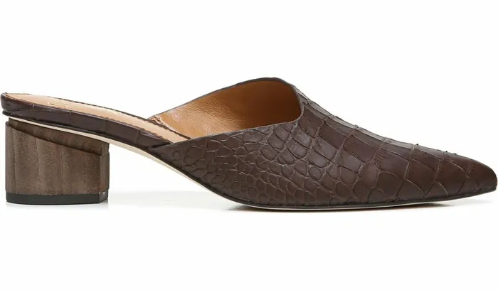 Heels Women Franco Sarto Sarto Visa 2 Mule Brown Leather