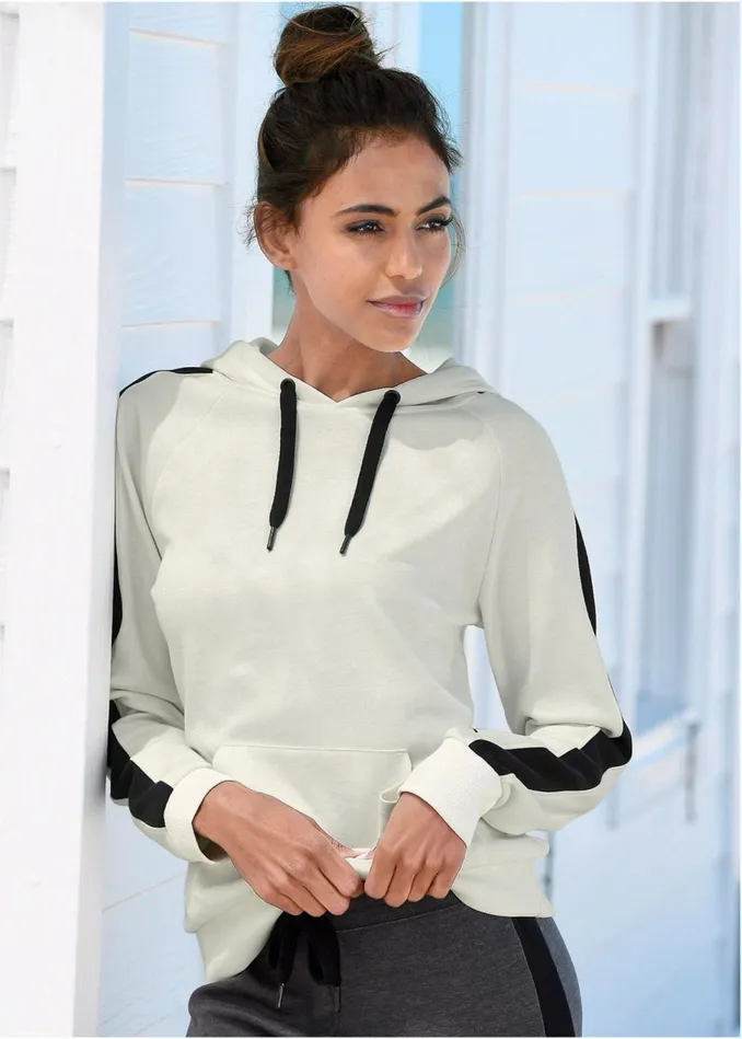HOODED SWEATSHIRT White and Black Women VENUS Sweatshirts and Hoodies