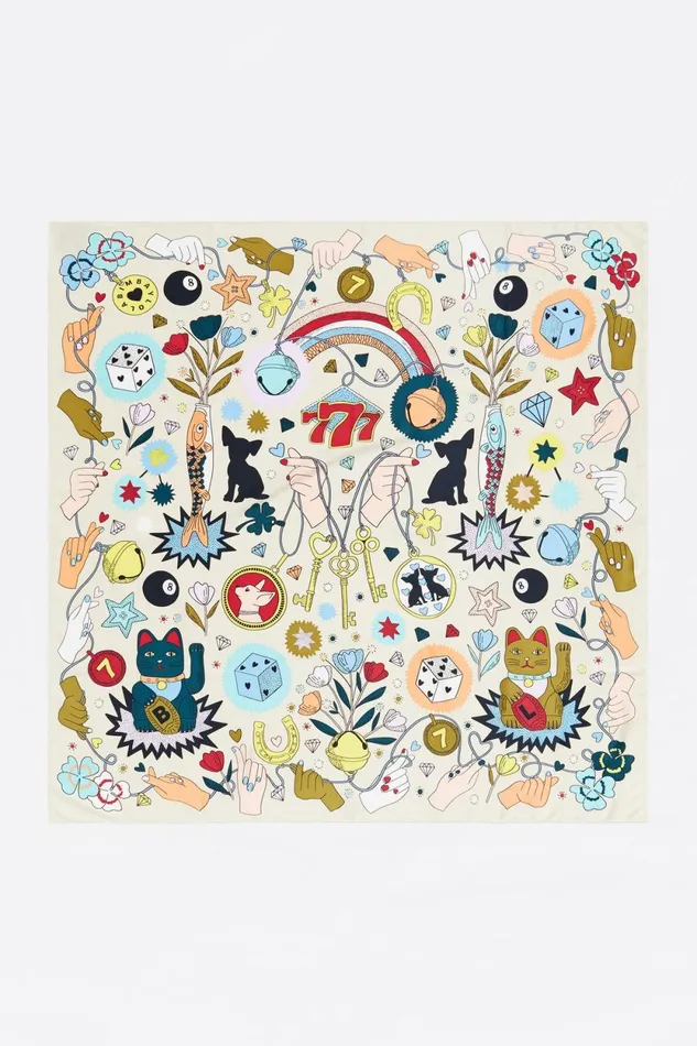 Ivory Lucky Charms Scarf Ivory Women Bimba Y Lola Scarves