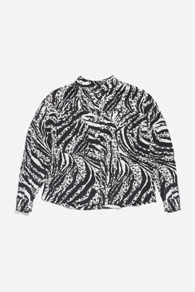 Ivory Zebra Boxy Shirt Zebra Ivory Women Bimba Y Lola Total Look