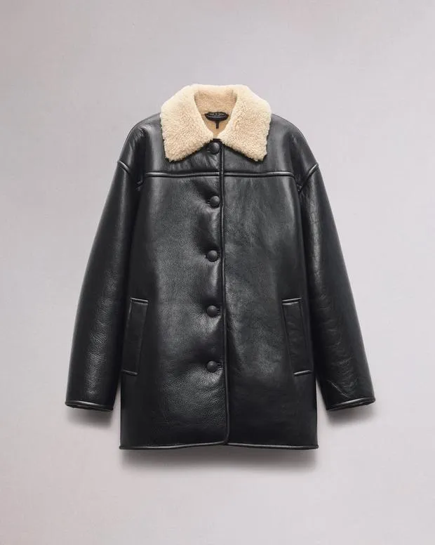 Jackets and Coats Women Rag and Bone Jackson Shearling Jacket Black