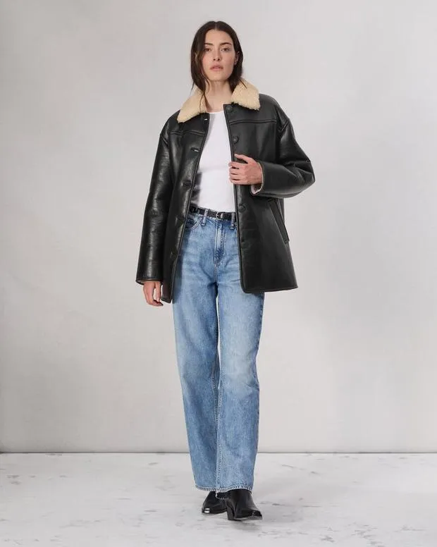 Jackets and Coats Women Rag and Bone Jackson Shearling Jacket Black