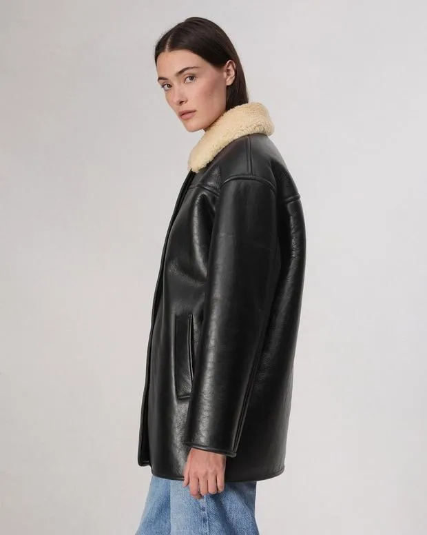 Jackets and Coats Women Rag and Bone Jackson Shearling Jacket Black