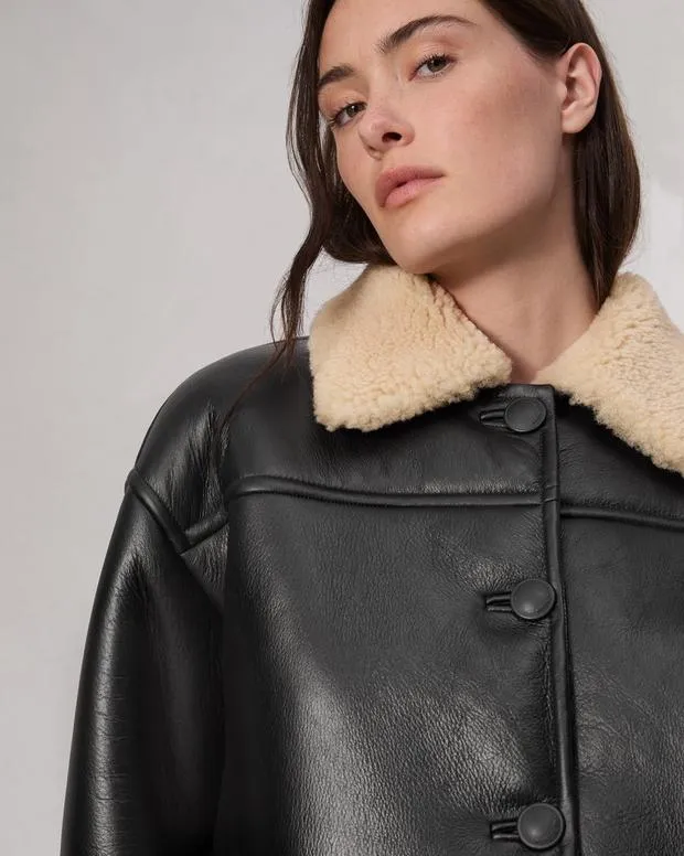 Jackets and Coats Women Rag and Bone Jackson Shearling Jacket Black