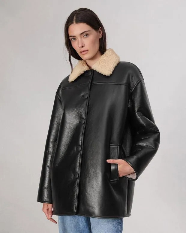 Jackets and Coats Women Rag and Bone Jackson Shearling Jacket Black