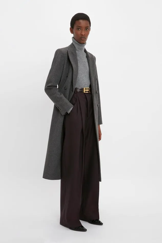 Jackets and Coats Women Victoria Beckham Tailored Slim Coat In Grey Melange