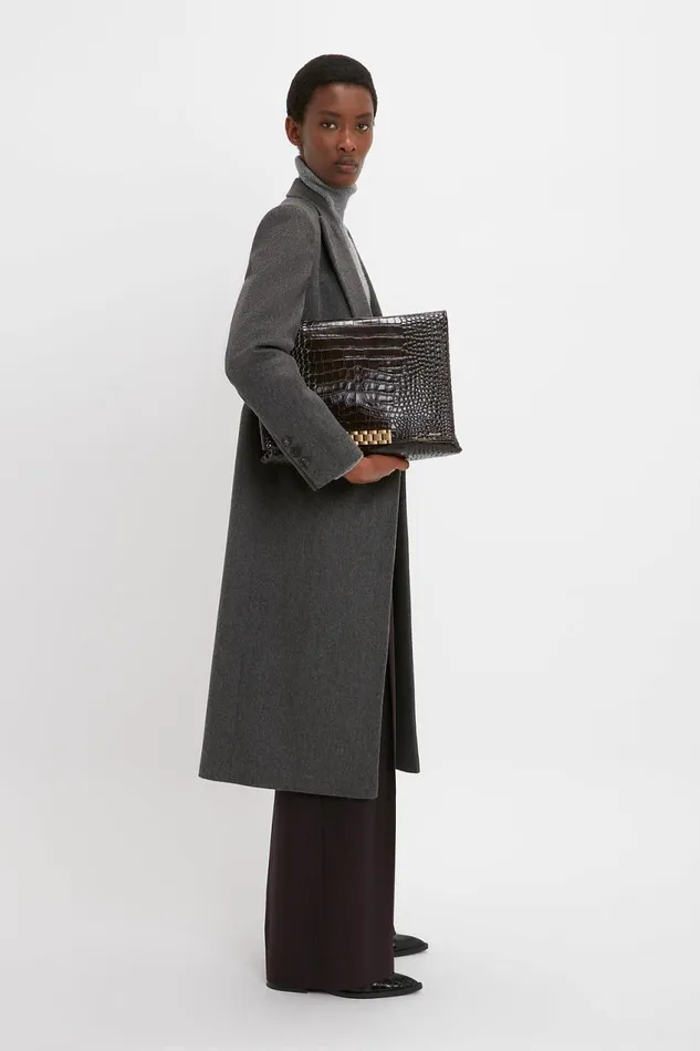Jackets and Coats Women Victoria Beckham Tailored Slim Coat In Grey Melange