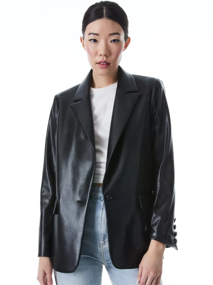 Jackets Coats Women Alice Olivia Denny Vegan Blazer Black