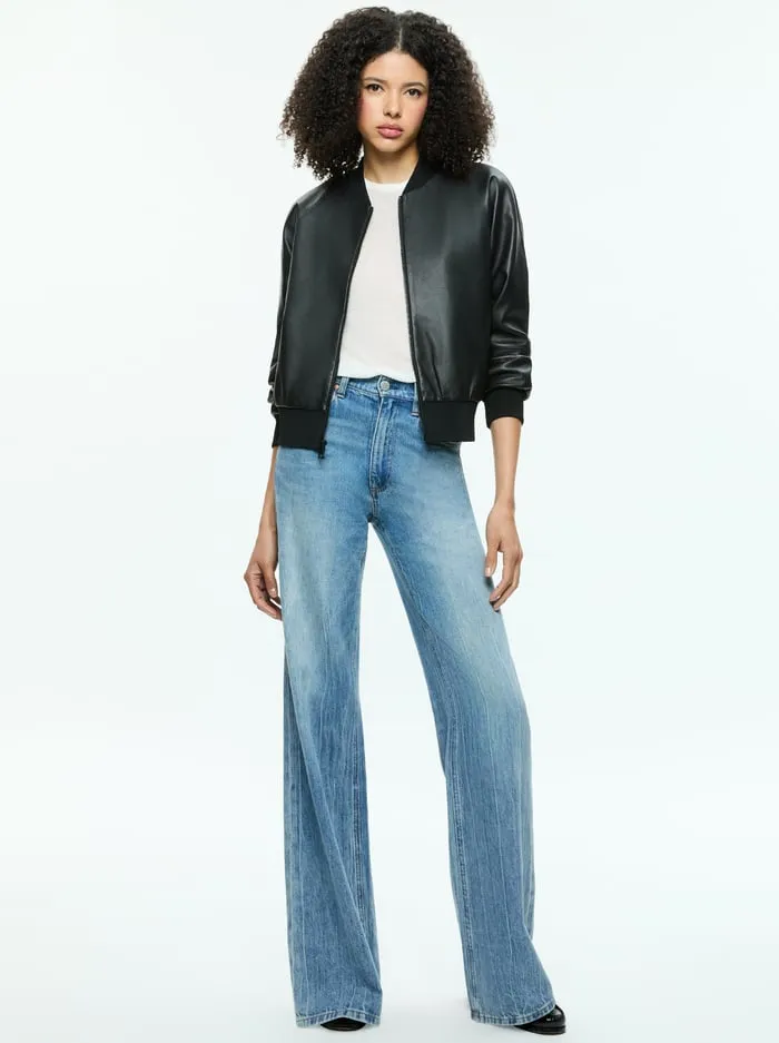 Jackets Coats Women Alice Olivia Felisa Leather Bomber Black