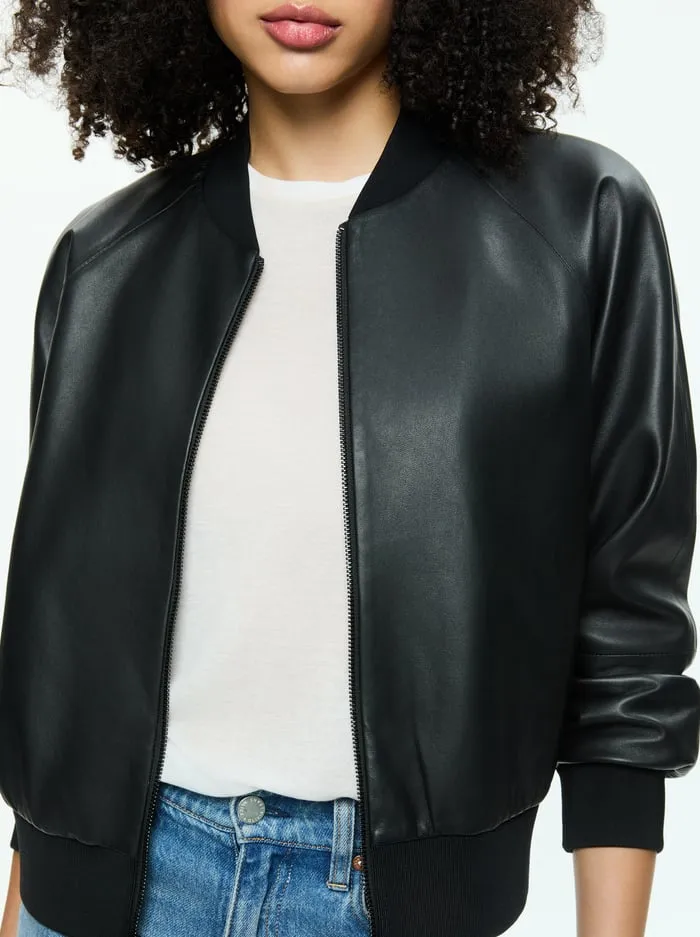 Jackets Coats Women Alice Olivia Felisa Leather Bomber Black