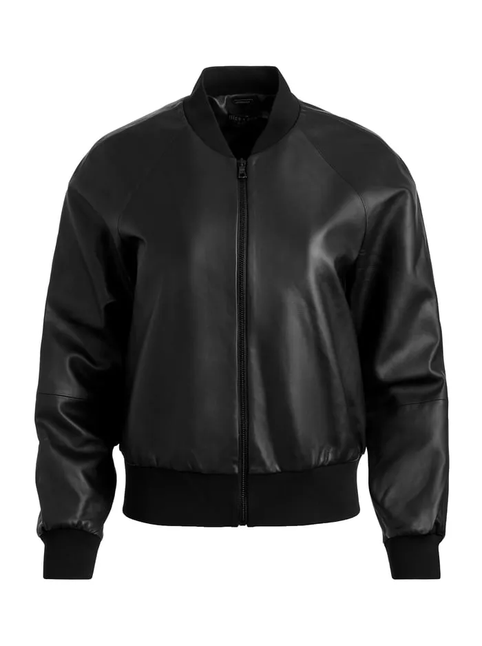 Jackets Coats Women Alice Olivia Felisa Leather Bomber Black