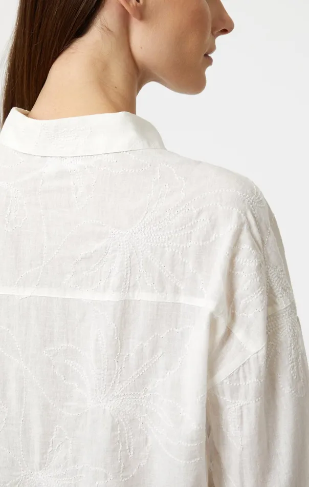 Jacquard Long Sleeve Shirt In White Women Mavi Jeans Shirts Jacquard Long Sleeve Shirt In White Women Mavi Jeans Shirts