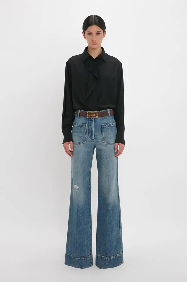 Jeans Women Victoria Beckham Alina Jean In Worn Blue Wash