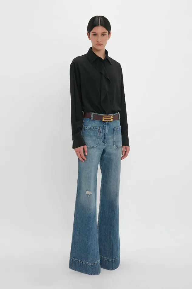 Jeans Women Victoria Beckham Alina Jean In Worn Blue Wash