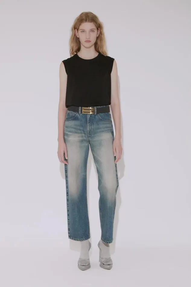 Jeans Women Victoria Beckham Relaxed Straight Leg Jean In Antique Indigo Wash