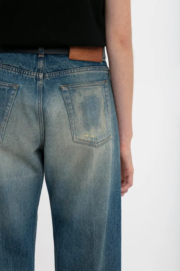 Jeans Women Victoria Beckham Relaxed Straight Leg Jean In Antique Indigo Wash