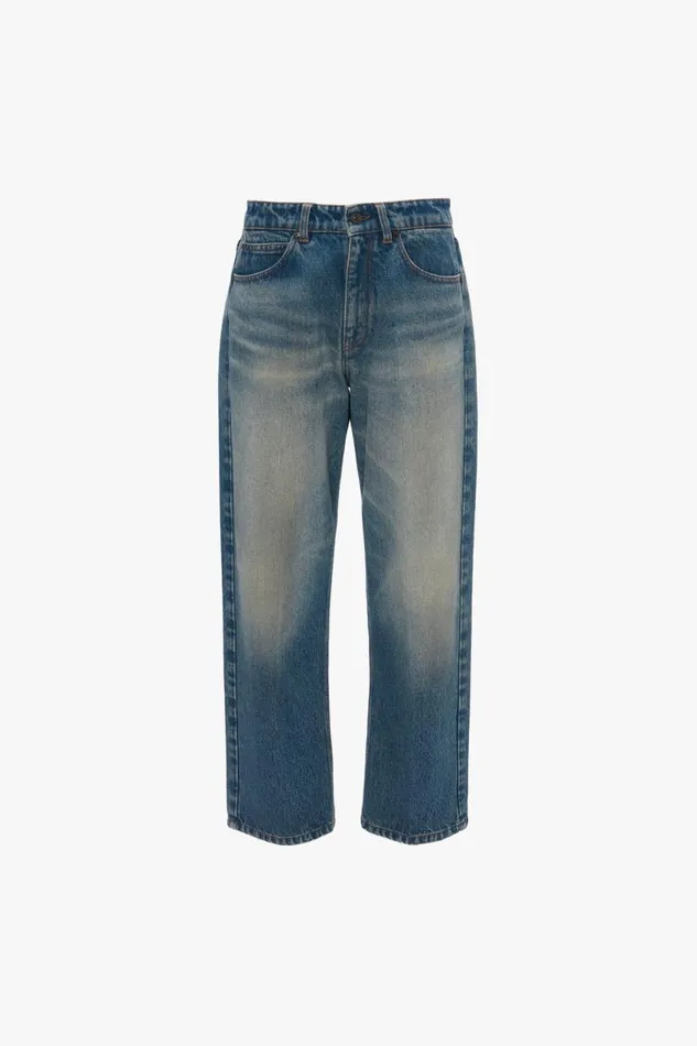 Jeans Women Victoria Beckham Relaxed Straight Leg Jean In Antique Indigo Wash
