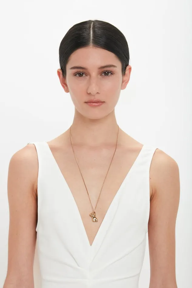 Jewellery Women Victoria Beckham Exclusive Body Charm Necklace In Light Gold