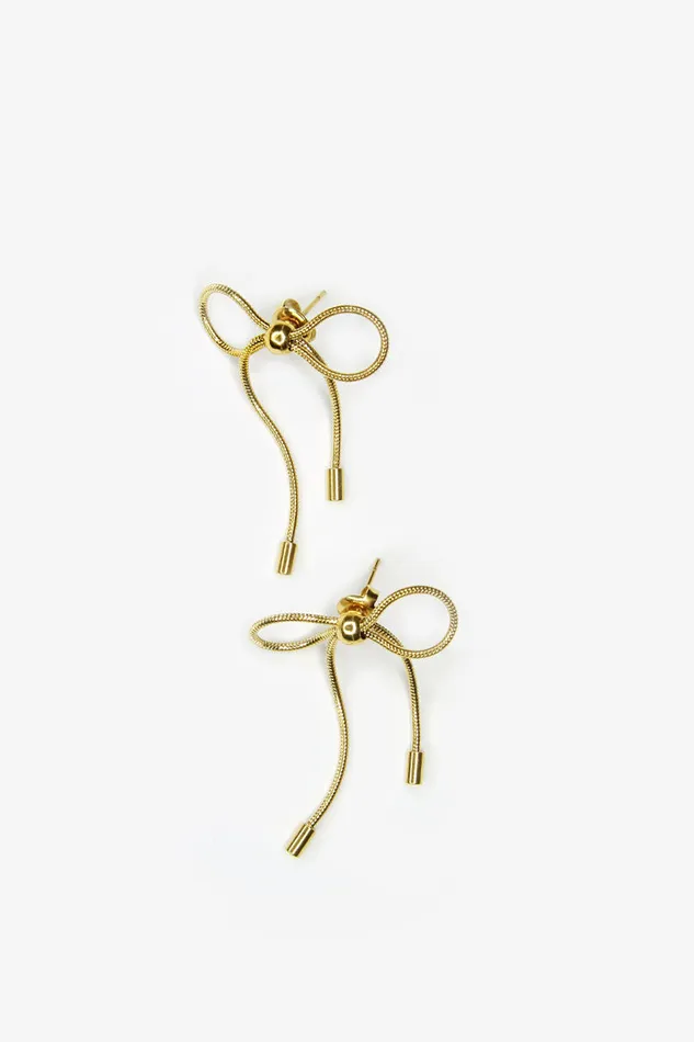 Jewelry Women LoveShackFancy Marland Backus Gold Bow Earrings Gold