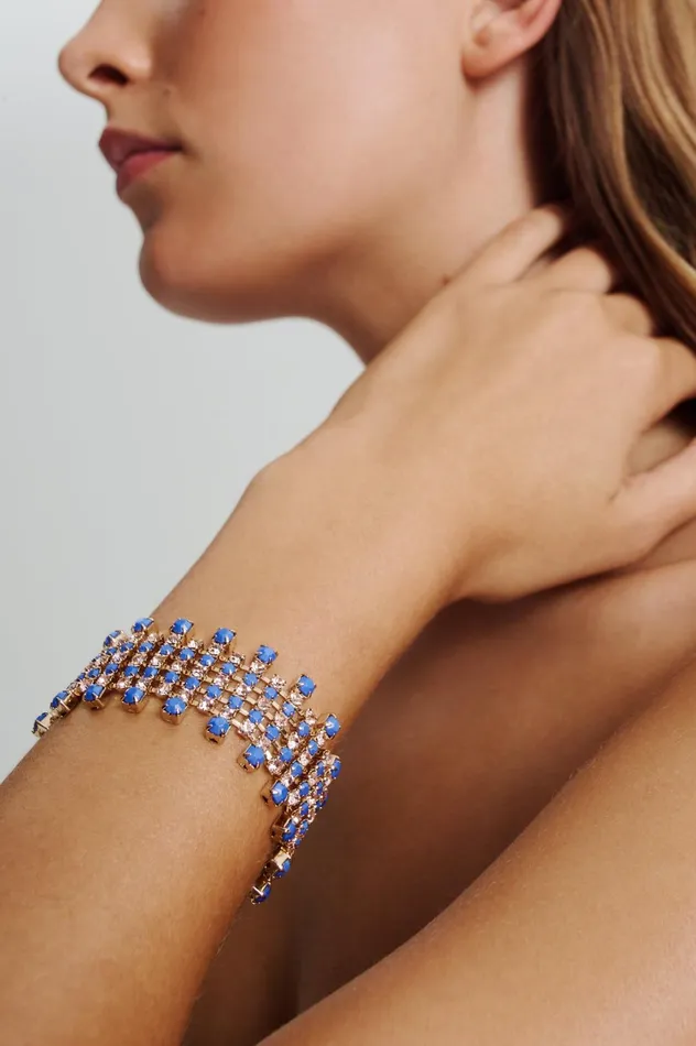Jewelry Women Scanlan Theodore OPAL STRASS BRACELET Cornflower