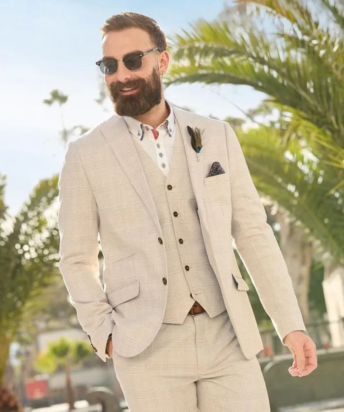 Joe Browns Coats and Jackets Men Delightful Check Waistcoat Cream Joe Browns Coats and Jackets Men Delightful Check Waistcoat Cream