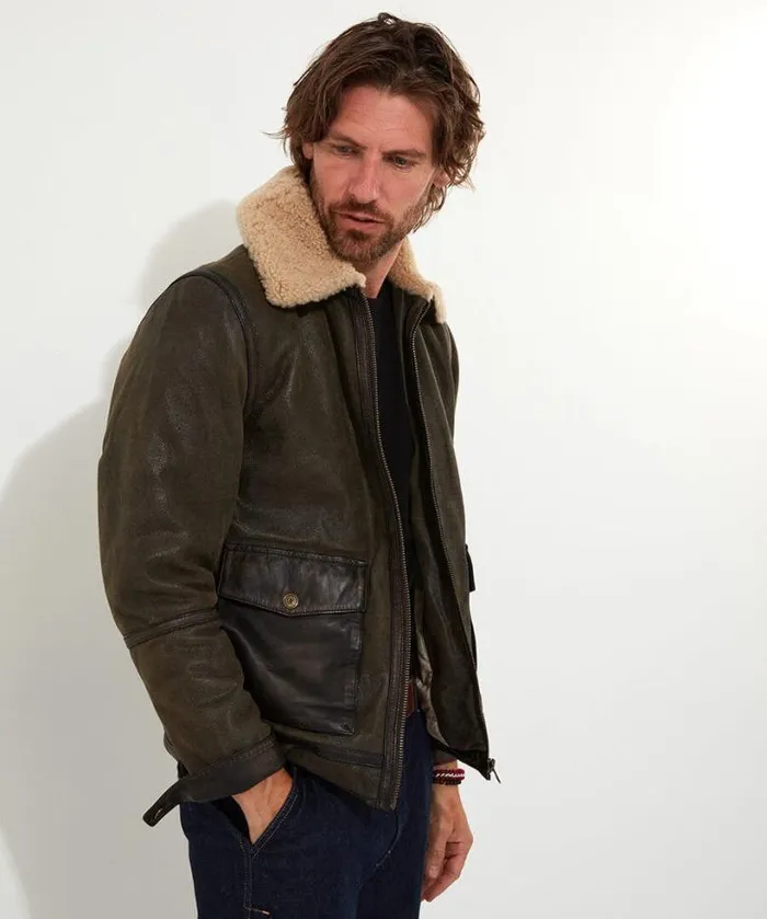 Joe Browns Coats and Jackets Men Flying High Leather Jacket Brown