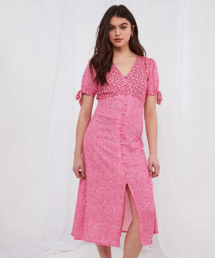 Joe Browns Dresses Women Lucy Mix And Match Midi Dress Pink Joe Browns Dresses Women Lucy Mix And Match Midi Dress Pink