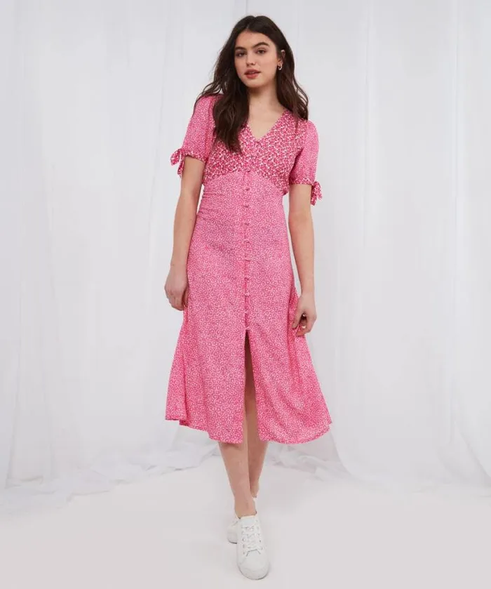 Joe Browns Dresses Women Lucy Mix And Match Midi Dress Pink Joe Browns Dresses Women Lucy Mix And Match Midi Dress Pink