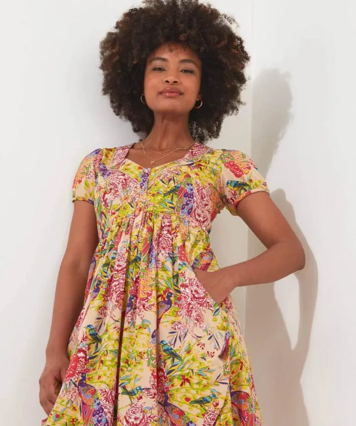 Joe Browns Dresses Women Perfect Peacock Button Front Dress Yellow Joe Browns Dresses Women Perfect Peacock Button Front Dress Yellow