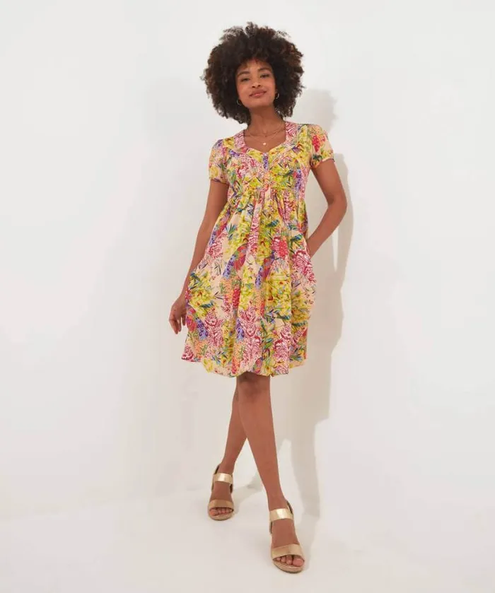 Joe Browns Dresses Women Perfect Peacock Button Front Dress Yellow Joe Browns Dresses Women Perfect Peacock Button Front Dress Yellow