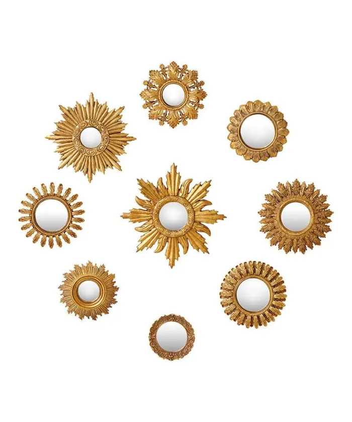 Joe Browns Home Accessories Homeware Set Of 9 Endless Gold Framed Mirrors Gold