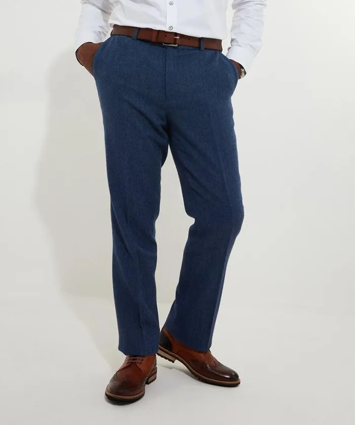Joe Browns Jeans and Trousers Men Handsome Herringbone Trousers Navy Joe Browns Jeans and Trousers Men Handsome Herringbone Trousers Navy