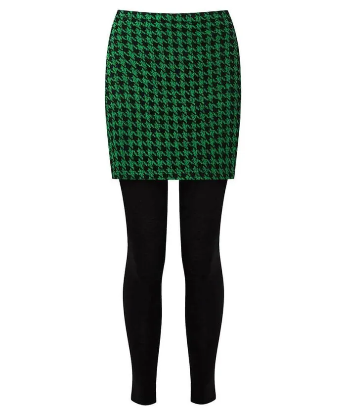 Joe Browns Jeans and Trousers Women Rock Dogstooth Skirted Legging Green Joe Browns Jeans and Trousers Women Rock Dogstooth Skirted Legging Green