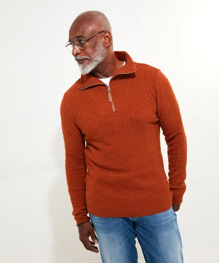 Joe Browns Knitwear Men Fabulous Funnel Rust Joe Browns Knitwear Men Fabulous Funnel Rust