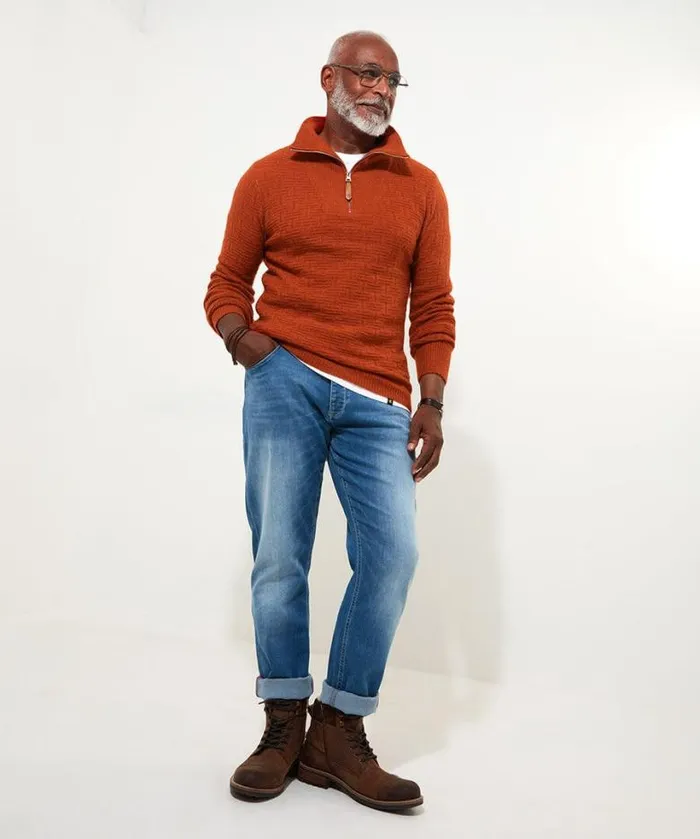 Joe Browns Knitwear Men Fabulous Funnel Rust Joe Browns Knitwear Men Fabulous Funnel Rust