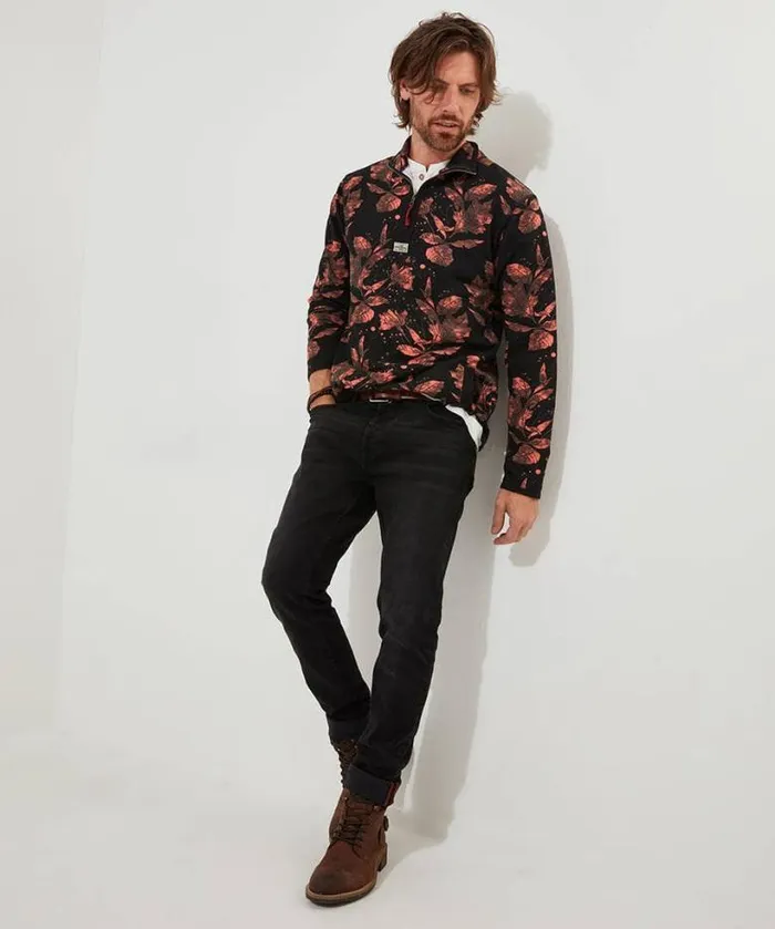 Joe Browns TShirts and Tops Men Autumn Print Funnel Orange Joe Browns TShirts and Tops Men Autumn Print Funnel Orange
