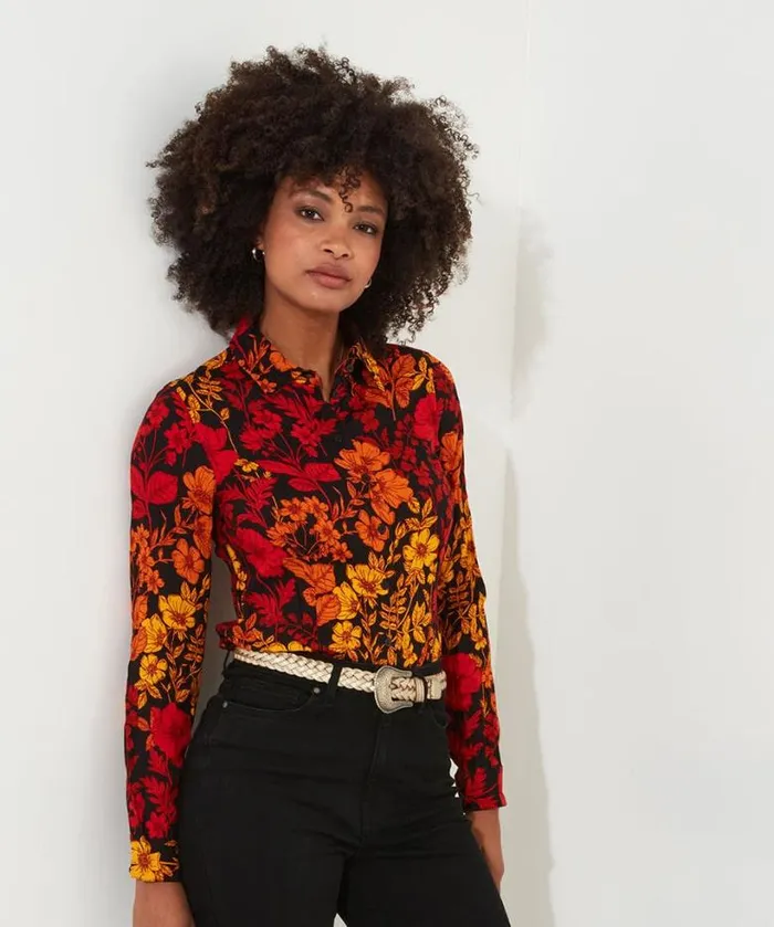 Joe Browns Tops Tunics and Blouses Women Autumn Days Crinkle Blouse Black