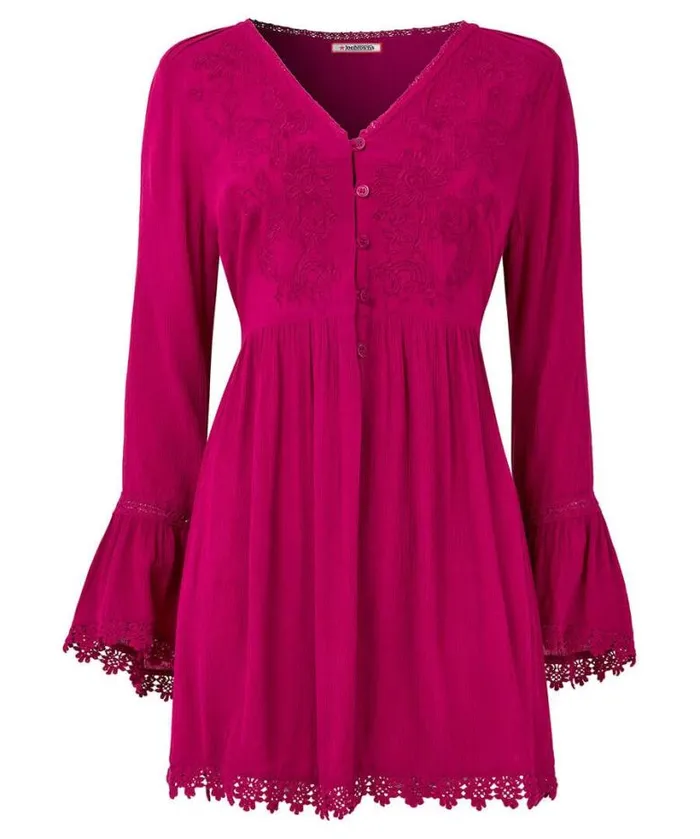 Joe Browns Tops Tunics and Blouses Women Ever So Pretty Embroidered Tunic Top Pink Joe Browns Tops Tunics and Blouses Women Ever So Pretty Embroidered Tunic Top Pink