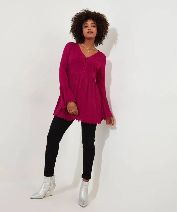 Joe Browns Tops Tunics and Blouses Women Ever So Pretty Embroidered Tunic Top Pink Joe Browns Tops Tunics and Blouses Women Ever So Pretty Embroidered Tunic Top Pink