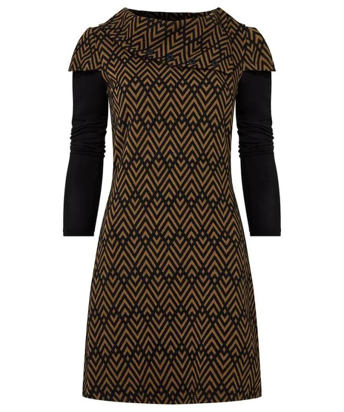 Joe Browns Tops Tunics and Blouses Women Geo Jacquard Layered Tunic Brown Joe Browns Tops Tunics and Blouses Women Geo Jacquard Layered Tunic Brown