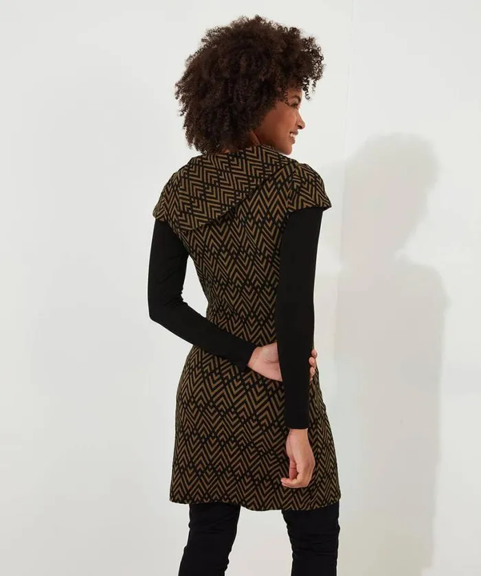 Joe Browns Tops Tunics and Blouses Women Geo Jacquard Layered Tunic Brown Joe Browns Tops Tunics and Blouses Women Geo Jacquard Layered Tunic Brown