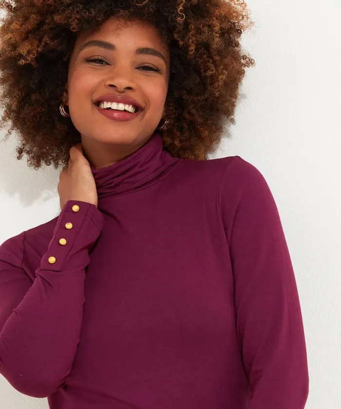 Joe Browns Tops Tunics and Blouses Women Jersey Roll Neck Top Berry